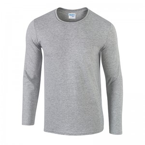 Gildan O-neck  Long Sleeve Cotton Sublimation Printing Heat Transfer Blank T-shirt G76400 (Gray)