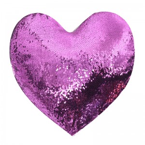 Heart Shape Cushion Love Fancy Reversible Sequin Travel Pillow