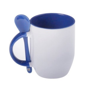 Thăng hoa Blanks có thể in Mug với Spoon thăng hoa trắng Mug