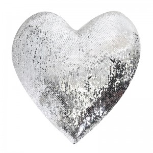 Heart Shape Cushion Love Fancy Reversible Sequin Travel Pillow