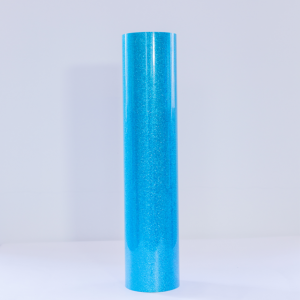 Wholesale heat transfer pu vinyl light blue glitter HTV vinyl