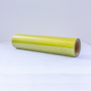 Wholesale heat transfer pu vinyl yellow glitter HTV vinyl