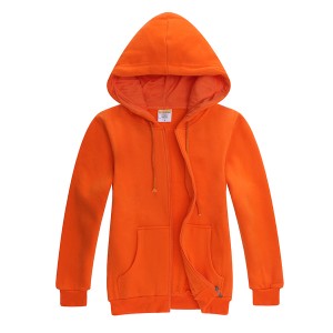 Colorking chải kỹ bông Hoodie (nam / nữ) Orange YF-C5M