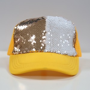 Manufacturer Custom High Quality Glitter Baseball Caps Bling Sequin Baseball Cap