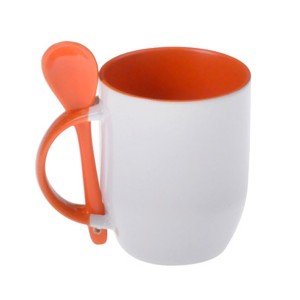 Thăng hoa Blanks có thể in Mug với Spoon thăng hoa trắng Mug