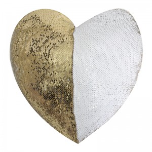 Heart Shape Cushion Love Fancy Reversible Sequin Travel Pillow