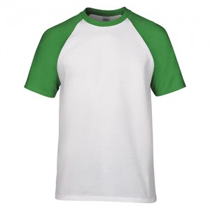 Gildan O-neck  Short Sleeve Cotton Sublimation Printing Heat Transfer Blank Raglan T-shirt G76500 (Green)