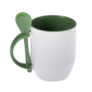 Thăng hoa Blanks có thể in Mug với Spoon thăng hoa trắng Mug