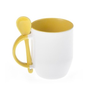 Sublimación de los espacios en blanco para imprimir taza con la taza blanca sublimación Cuchara