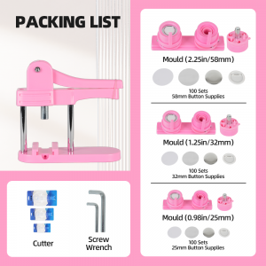 coButton Making Machine 3in1 with 25mm 32mm 58mm Moulds fit for DIY Solution