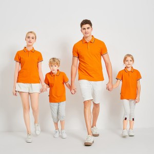 Fashion Short Sleeve Customized Sublimation Heat Transfer Blank Family Cotton Polo T-shirt FN2099 (Orange)