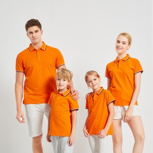 Fashion Short Sleeve Customized Sublimation Heat Transfer Blank Family Cotton Polo T-shirt FN2099 (Orange)