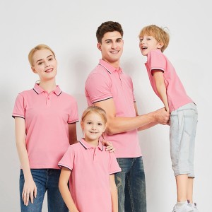 Fashion Short Sleeve Customized Sublimation Heat Transfer Blank Family Cotton Polo T-shirt FN2099 (Pink)