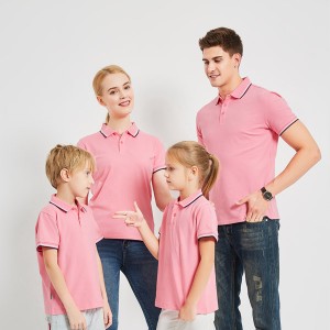 Fashion Short Sleeve Customized Sublimation Heat Transfer Blank Family Cotton Polo T-shirt FN2099 (Pink)