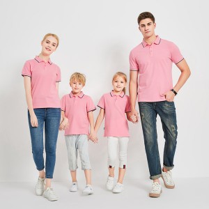 Fashion Short Sleeve Customized Sublimation Heat Transfer Blank Family Cotton Polo T-shirt FN2099 (Pink)