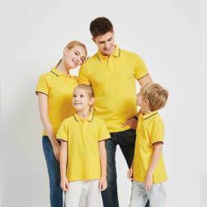 Fashion Short Sleeve Customized Sublimation Heat Transfer Blank Family Cotton Polo T-shirt FN2099 (Yellow)