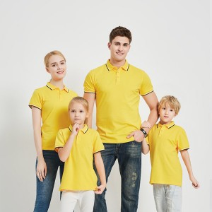 Fashion Short Sleeve Customized Sublimation Heat Transfer Blank Family Cotton Polo T-shirt FN2099 (Yellow)