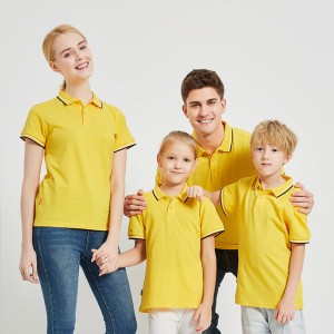 Fashion Short Sleeve Customized Sublimation Heat Transfer Blank Family Cotton Polo T-shirt FN2099 (Yellow)