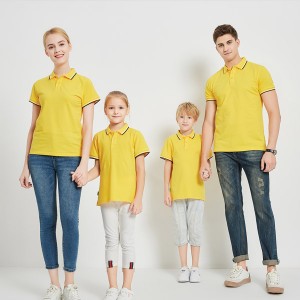 Fashion Short Sleeve Customized Sublimation Heat Transfer Blank Family Cotton Polo T-shirt FN2099 (Yellow)